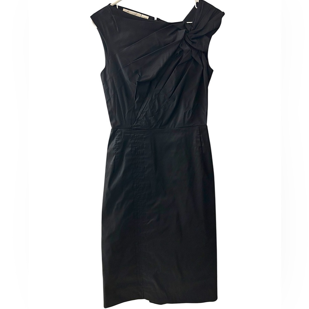 Byron Lars Black Rouched Fitted Stretch Pencil Dress Sz 6